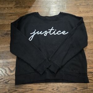 Girls Justice Black Sweater with White Script